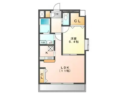 BEL FIORE M(1LDK/1階)の間取り写真