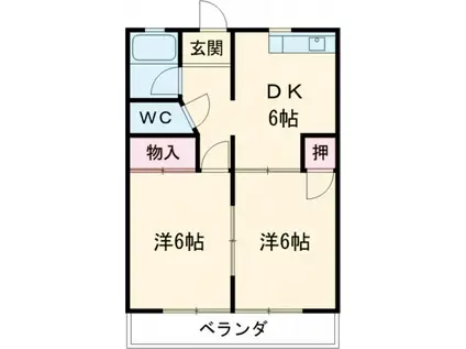 大澤マンション(2DK/2階)の間取り写真