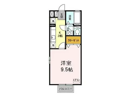 サンフィール(1K/2階)の間取り写真