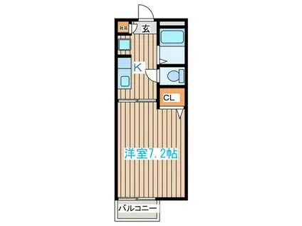 グランディ山の寺(1K/1階)の間取り写真