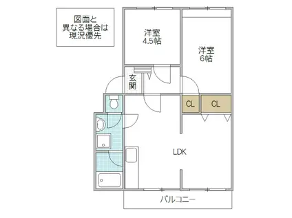 武田マンション(2LDK/2階)の間取り写真