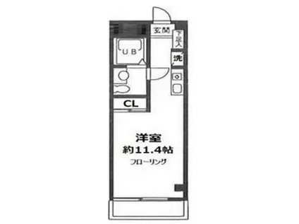 デザイナーズハウス燦(ワンルーム/1階)の間取り写真