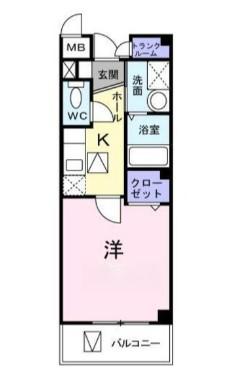 アビタシオン・M(1K/1階)の間取り写真