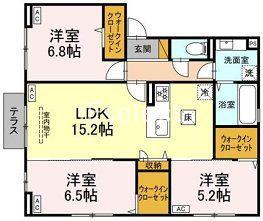 D-ROOM若草(3LDK/1階)の間取り写真