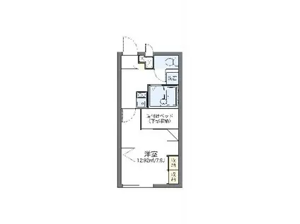 レオパレスコンフォール石橋F(1K/1階)の間取り写真