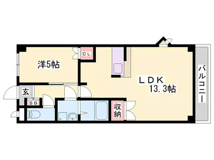 サンモール和坂(1LDK/1階)の間取り写真