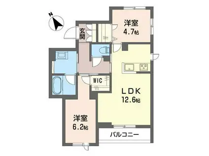 シャーメゾンコート鶴見(2LDK/1階)の間取り写真