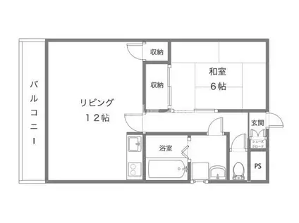 ユナイテッド明磧(1LDK/2階)の間取り写真