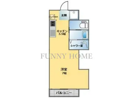 イーストヒル21(ワンルーム/2階)の間取り写真