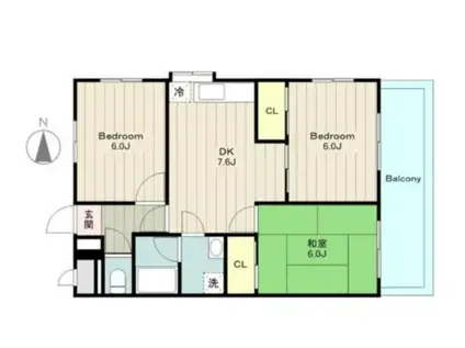 西武マンション(3DK/5階)の間取り写真