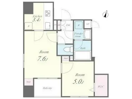 AVENIR東麻布(2K/2階)の間取り写真