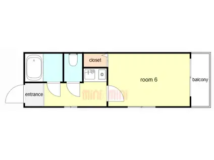 神ノ木ハイム(1K/1階)の間取り写真