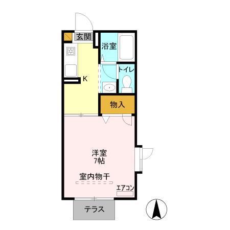 フォレスト田中(1K/1階)の間取り写真