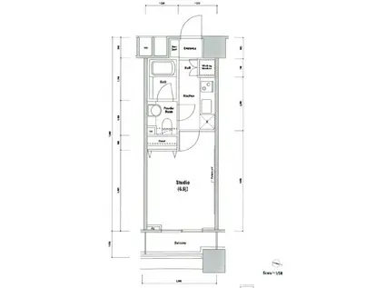 ファーストリアルタワー新宿(1K/10階)の間取り写真