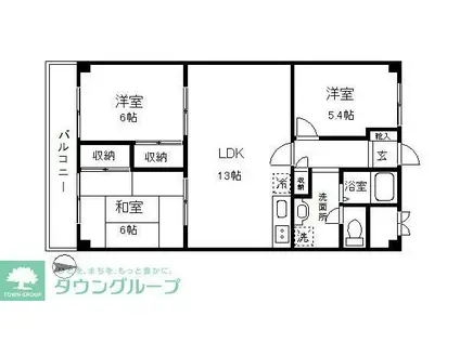 PLENDY北小金(3LDK/4階)の間取り写真