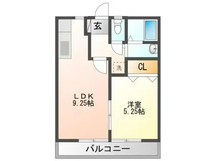 グリーンパレスUSA参番館 A(1LDK/2階)の間取り写真