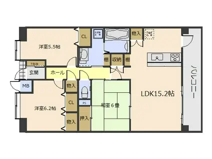 ガーデンスクエアパラッシオ萬象園(3LDK/10階)の間取り写真