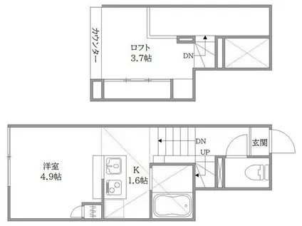 MY STYLE KOIWA(ワンルーム/1階)の間取り写真