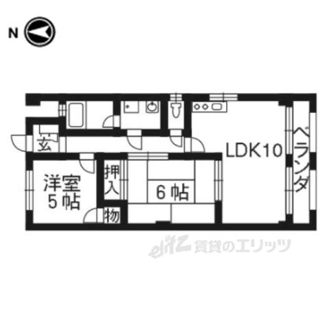 安井マンション(2LDK/2階)の間取り写真