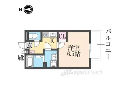 ヴェルドミール栄根(1K/1階)の間取り写真