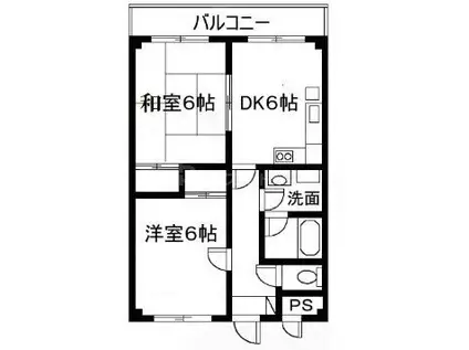 モアグレイス(2DK/2階)の間取り写真