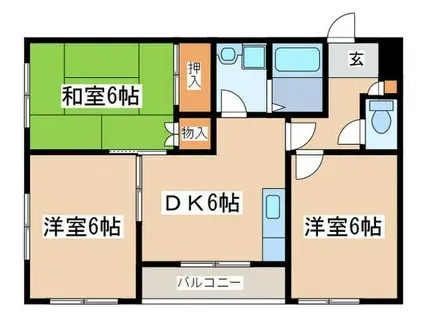 Aビル(3DK/4階)の間取り写真