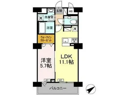 リュミエール千種(2LDK/5階)の間取り写真