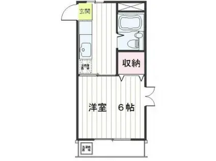 リトルハウス(1K/2階)の間取り写真