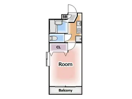 サンアーク向原(1K/4階)の間取り写真