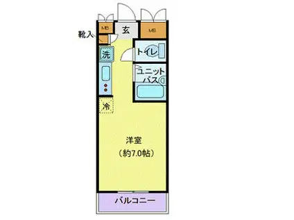 アルス・ヤマナガ(ワンルーム/3階)の間取り写真
