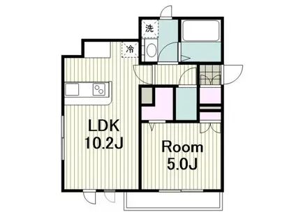 FREIHEIT(1LDK/1階)の間取り写真