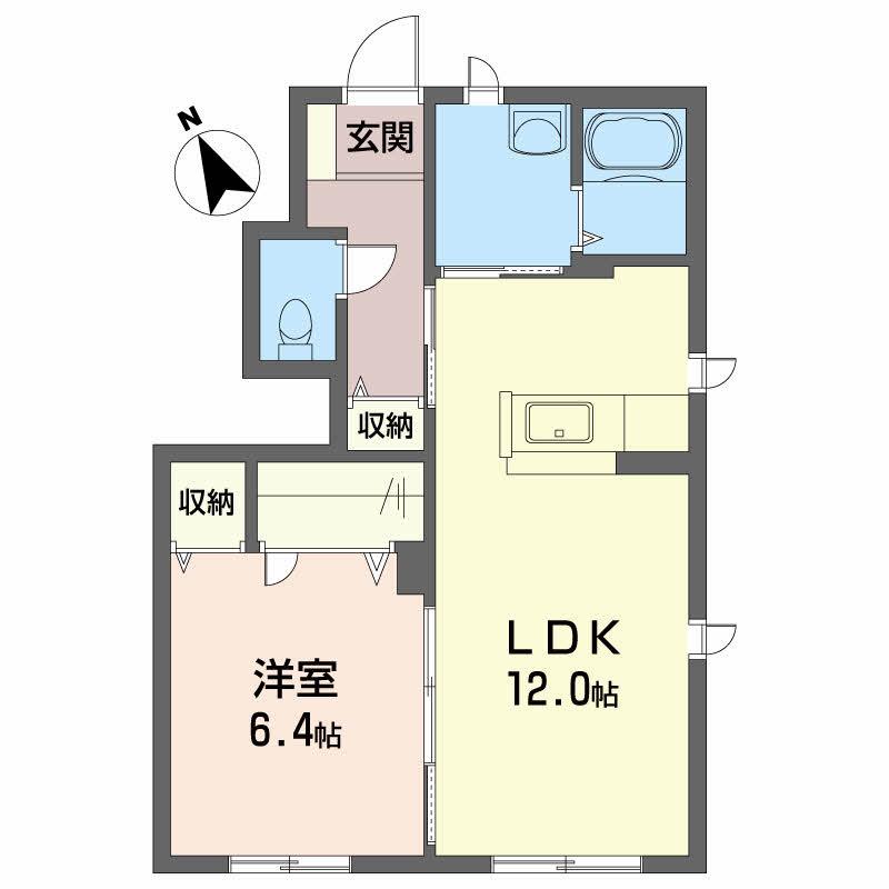シャーメゾンエピナール G(1LDK/1階)の間取り写真
