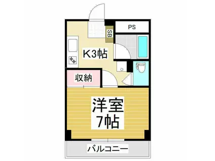 松本ノーサンマンション(1K/1階)の間取り写真