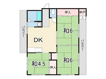 第三西宮マンション(3DK/4階)の間取り写真