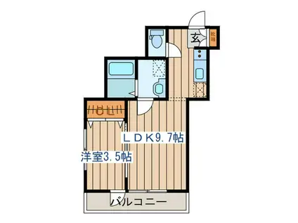 アーリースロープ(1LDK/2階)の間取り写真