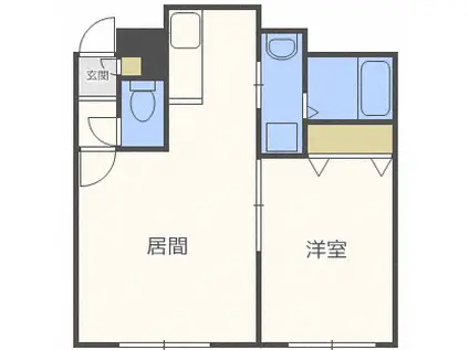 KAZU栄通(1LDK/3階)の間取り写真