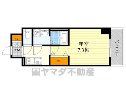 ファーストフィオーレ江坂グレイス(1K/4階)の間取り写真