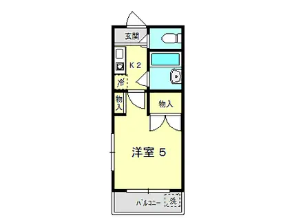 レジデンスカープ甲府(1K/8階)の間取り写真