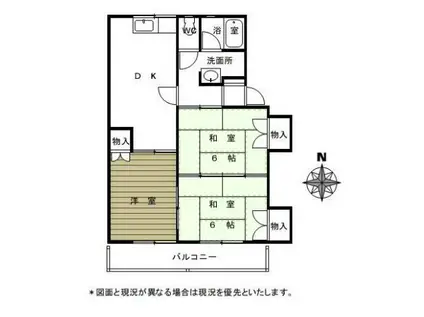 エクセレントスズキA(3DK/2階)の間取り写真
