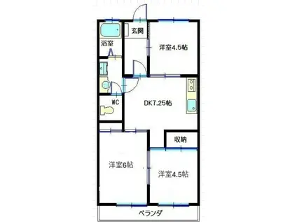 スターハイツ(3DK/2階)の間取り写真