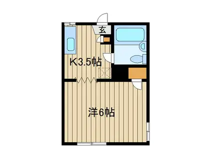 コーポ鹿沼(1K/1階)の間取り写真