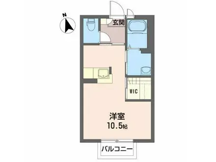 ブンガワン・ソロ(ワンルーム/1階)の間取り写真