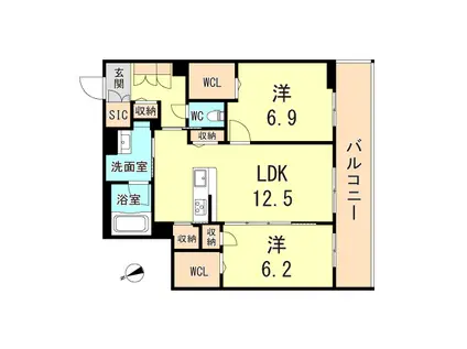 SEASIDE HOUSE(2LDK/2階)の間取り写真