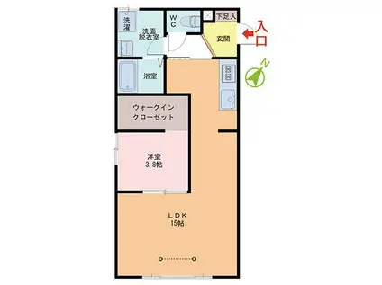 CHATEAU NOIR(1LDK/1階)の間取り写真