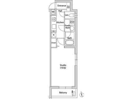 カーサスプレンディッド代官山 1階(1K/1階)の間取り写真
