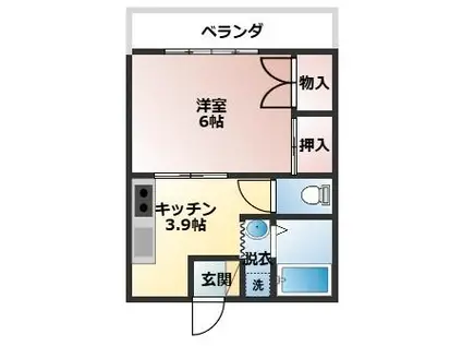 第3コーポヴィラ(1K/2階)の間取り写真