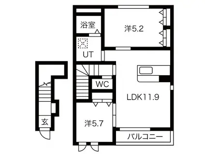 メゾンシルヴィア(2LDK/2階)の間取り写真