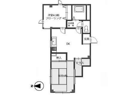 ホーマット北浦和(2DK/3階)の間取り写真