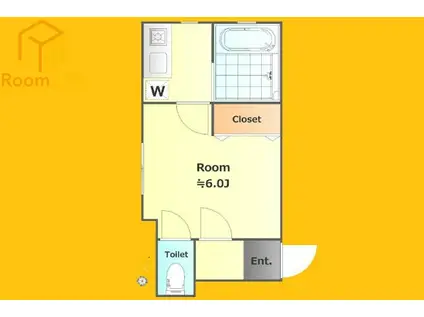 タウンハウス東中野(1K/2階)の間取り写真