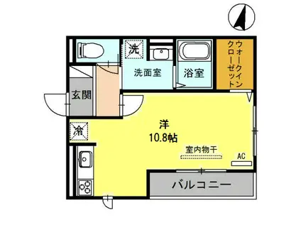グランレイク金剛(ワンルーム/1階)の間取り写真